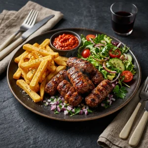 Cevapcici mit Beilage