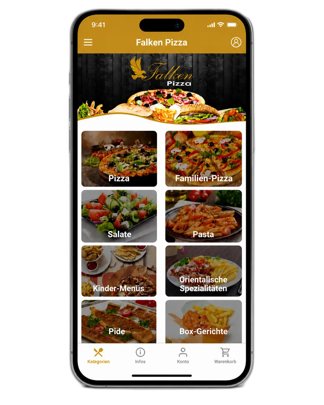 Falken Pizza App auf dem Smartphone